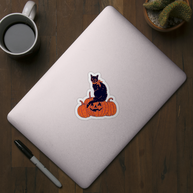 Black Cat And Pumpkins! by Black Cat Alley